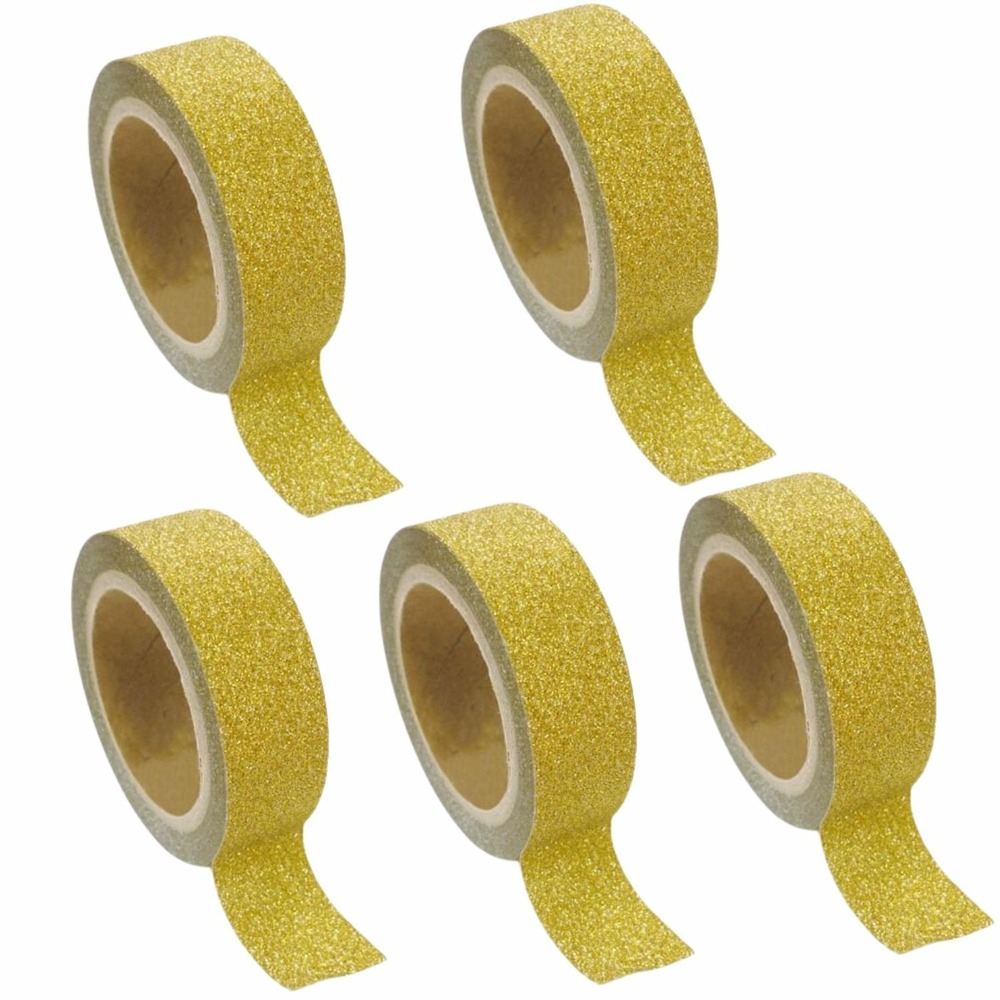 5 masking tape à paillettes 1,5 cm x 5 m - doré