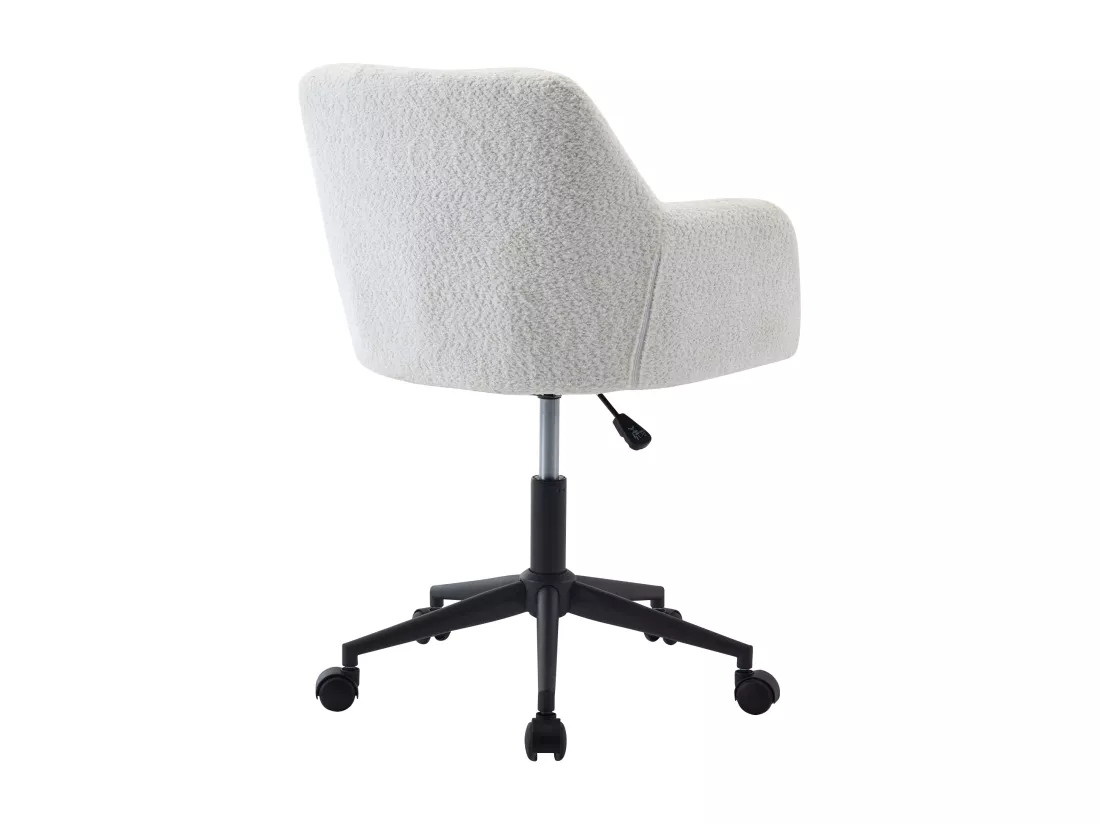 Chaise de bureau - Tissu bouclette - Blanc et noir - Hauteur réglable - PEGA de Pascal Morabito