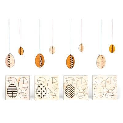 Osterschmuck Birkenrinde, Zickzack