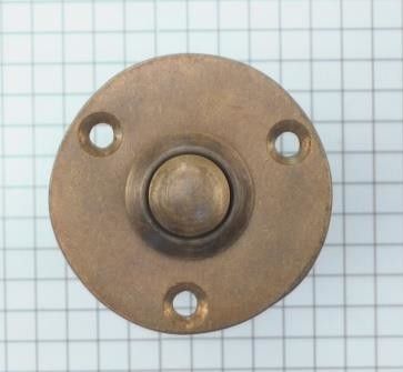 Beldrukker Rond messing Antiek 40 mm