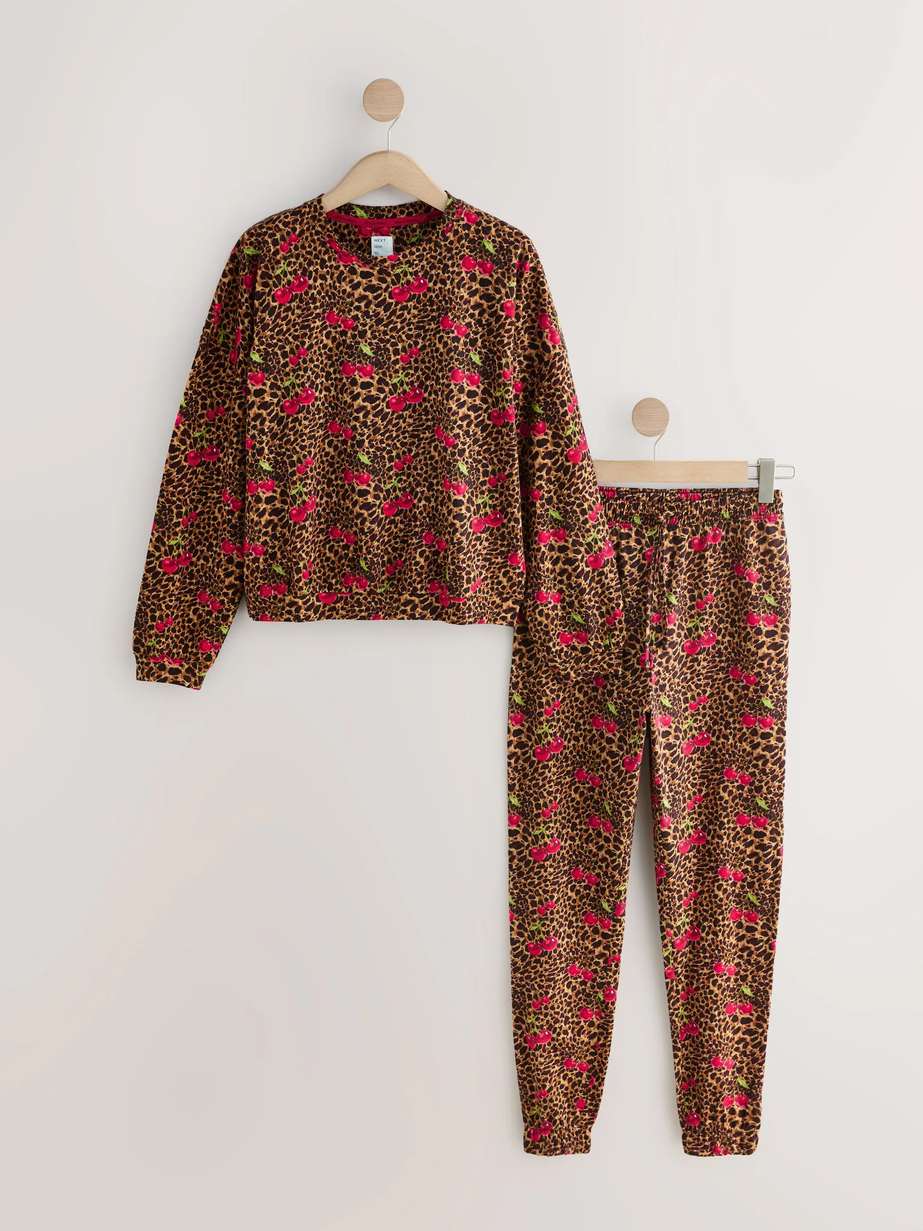 Animal kersenprint - Pyjama met lange mouwen