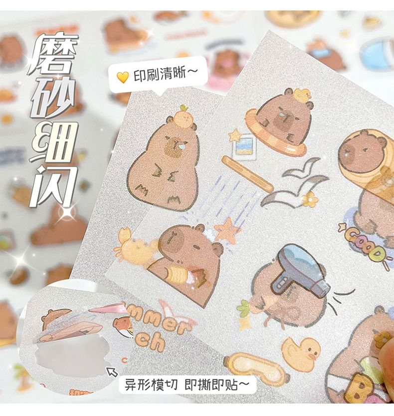 Eranso - Set: Capybara Sticker + Masking Tape (Diverse ontwerpen)