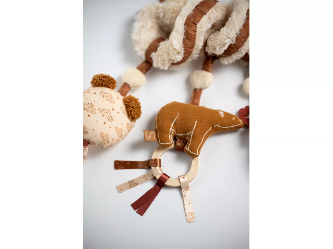 Spirale d'activités ours en peluche beige