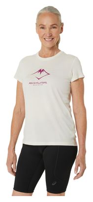 Maillot manches courtes Femme Asics Fujitrail Logo Beige Rose