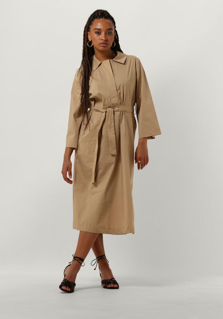 NUKUS cognac nukus midi jurk alani dress