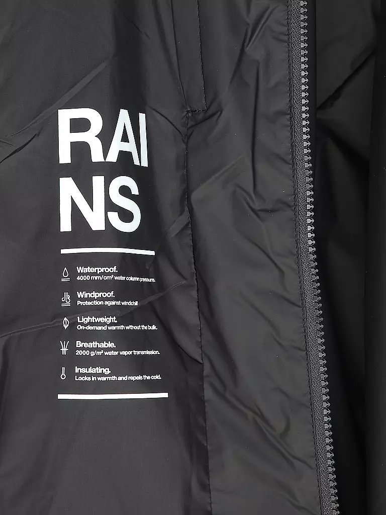 RAINS Regenjacke LOHJA LONG INSULTED CURVED JACKET  schwarz