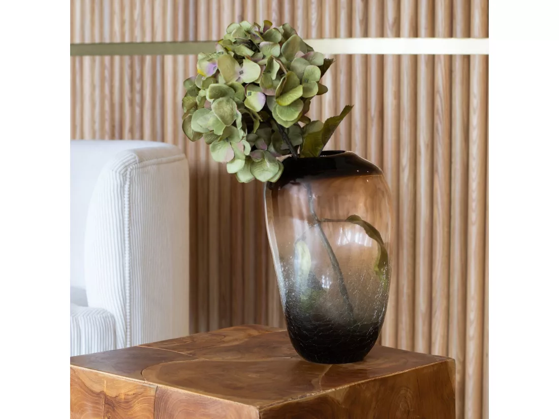 Now's Home - Vase En Verre Souffle A La Bouche 19x18x27cm Liv