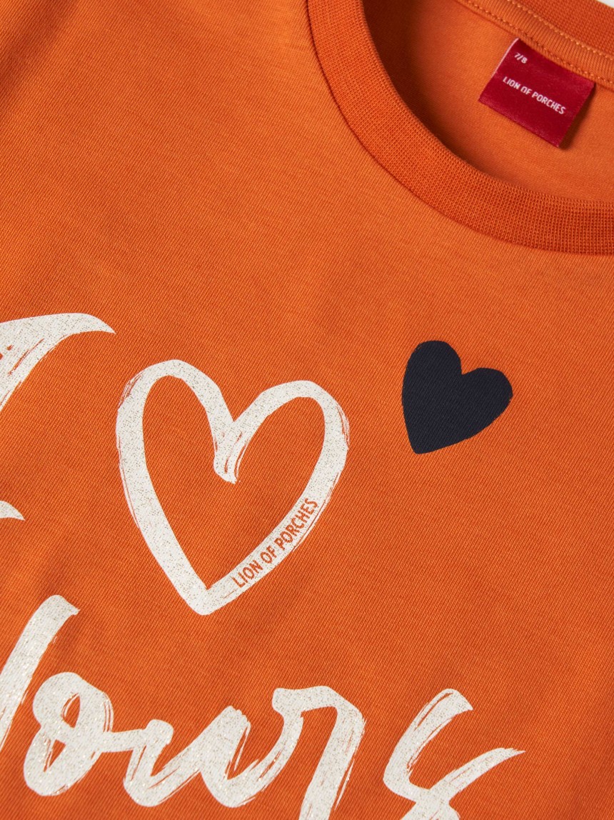 T-shirt manga curta com estampado