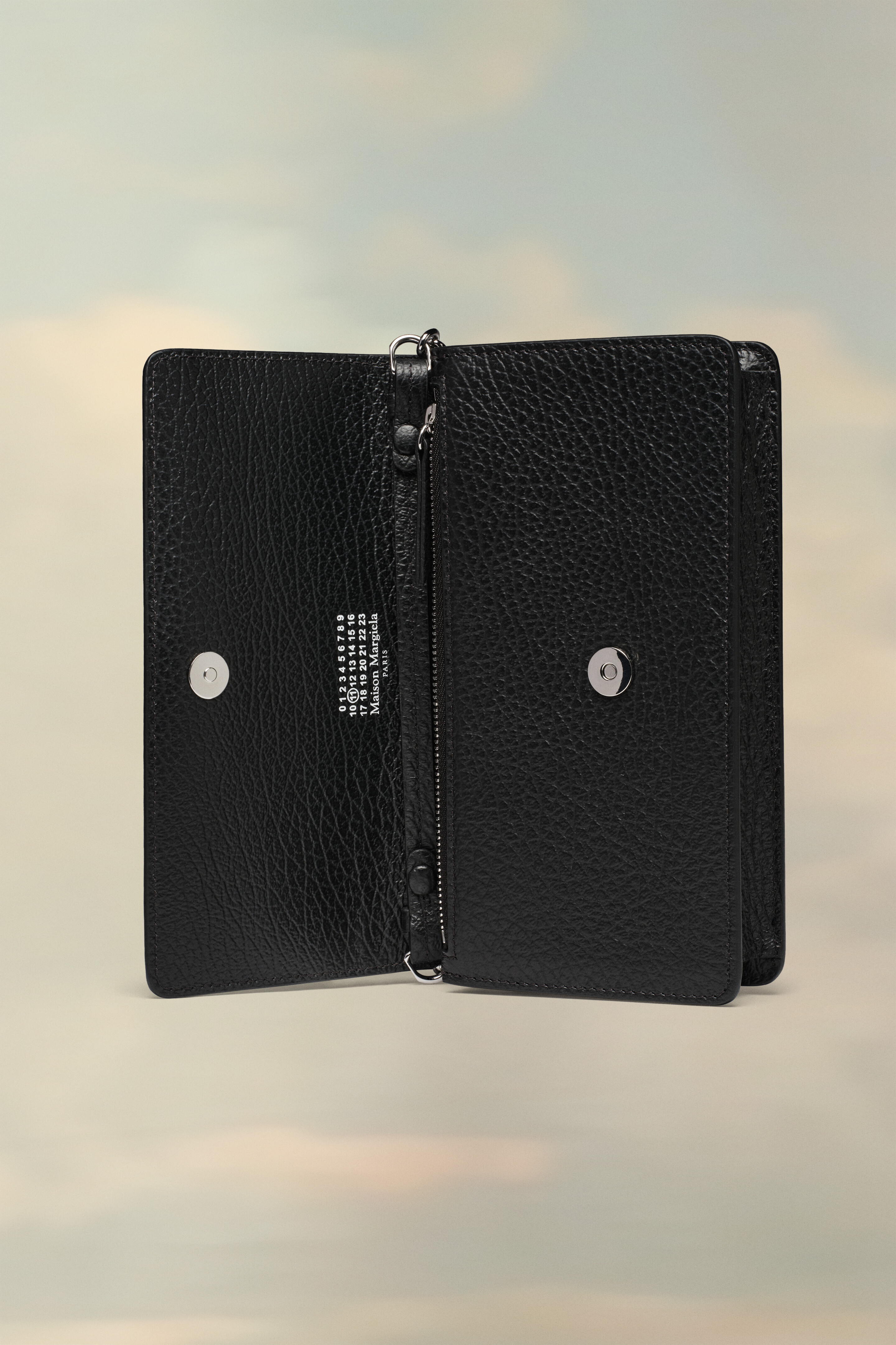 Portefeuille à chaîne en cuir noir Noir