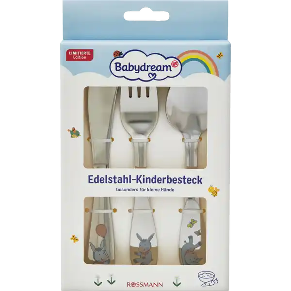 Edelstahl-Kinderbesteck 3-teilig