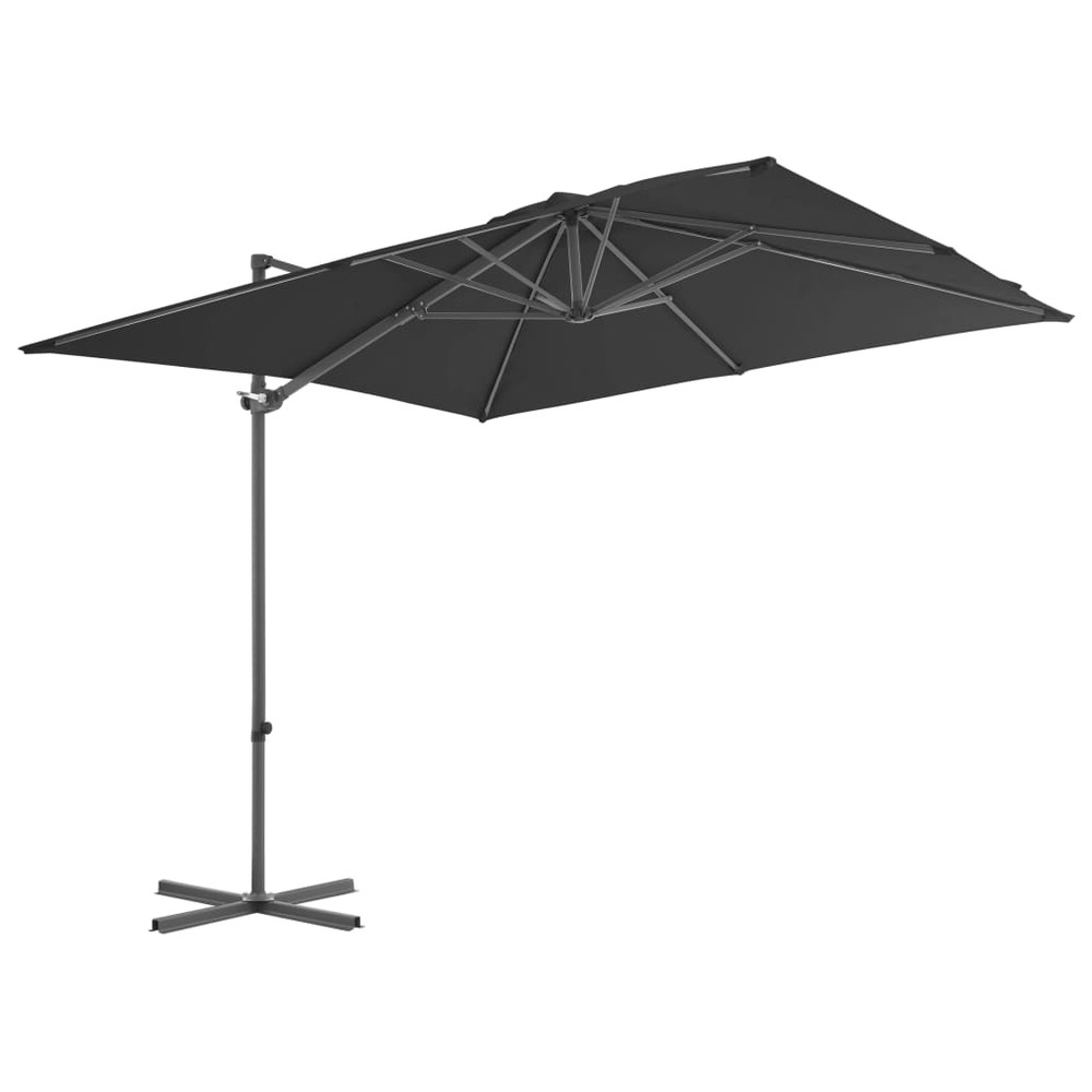Parasol avec base portable 2,5 x 2,5 m anthracite