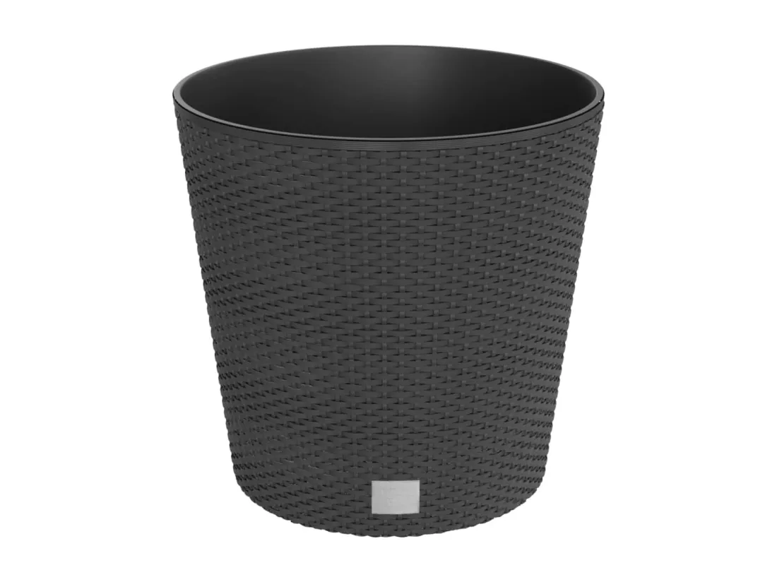 Jardinière et intérieur amovible anthracite 35 /37,5 L rotin PP