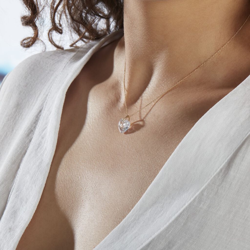 Collier Or Jaune Ludmille Oxyde De Zirconium