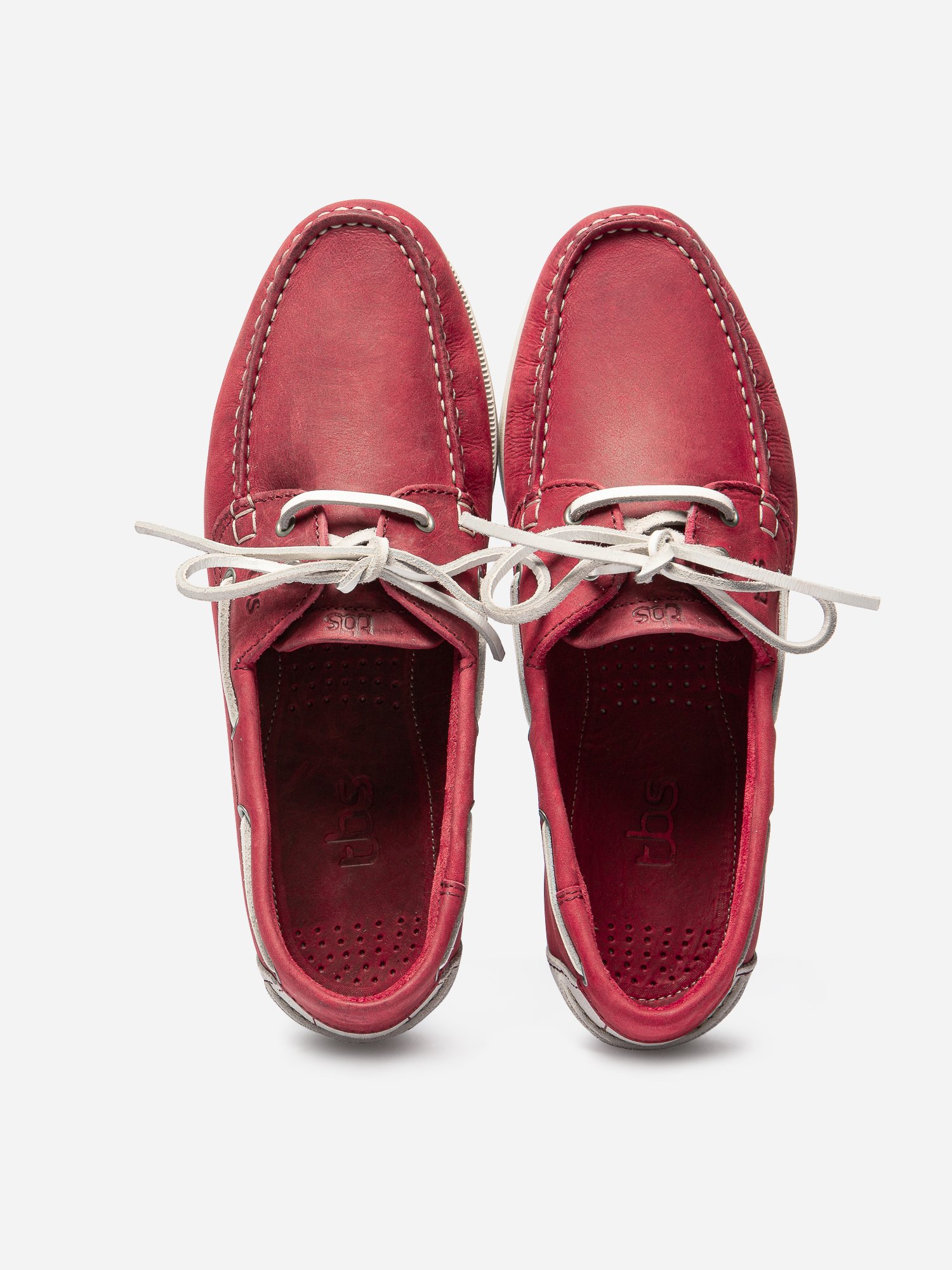 Chaussures Bateau Homme Cuir Rouge