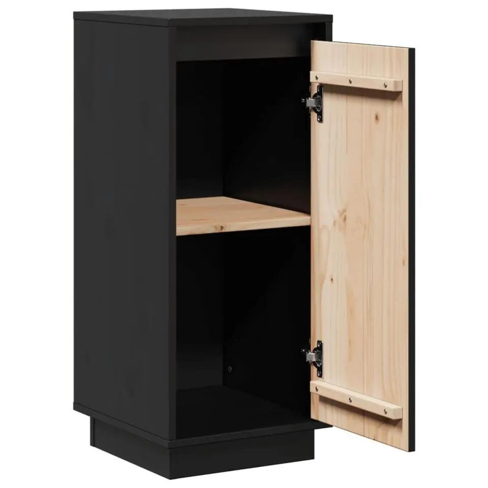 vidaXL - Dressoir - Zwart - Grenenhout - 2 stuks