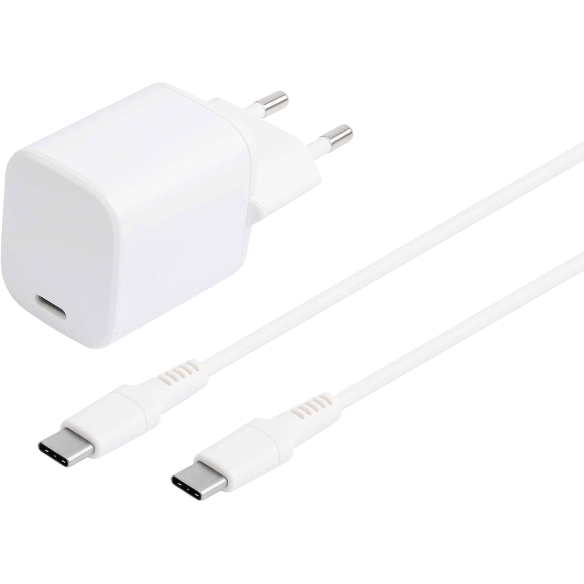 Sandstrøm USB-C 30W GaN lader med USB-C kabel