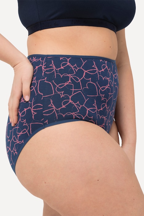 Maxislips, 3er-Pack, Herzen/einfarbig