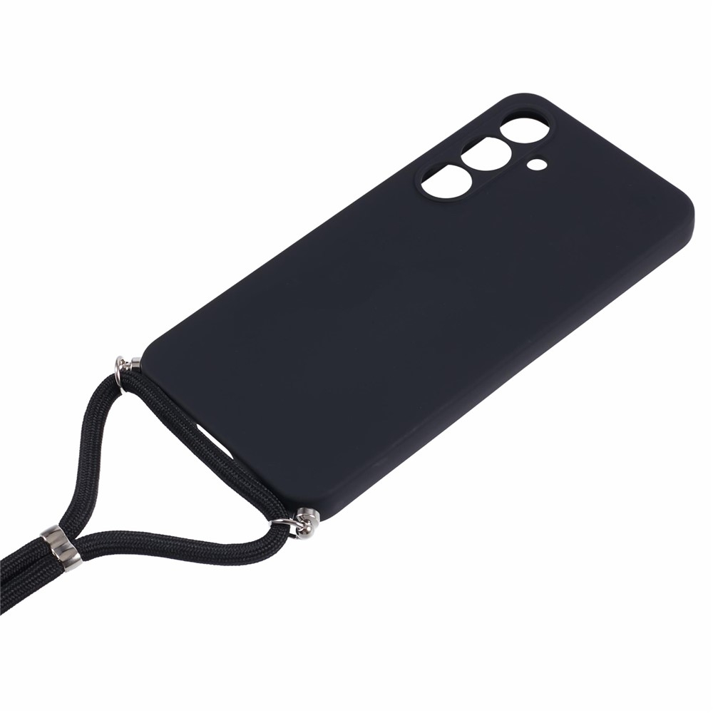 Samsung Galaxy S25 FE Necklace Gummi Case Hülle   Handykette (70cm) - Schwarz