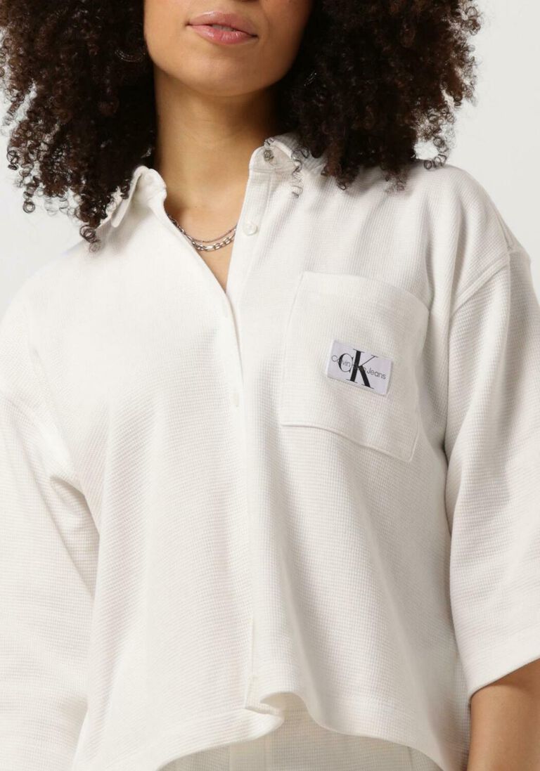 CALVIN KLEIN witte calvin klein blouse waffle loose shirt