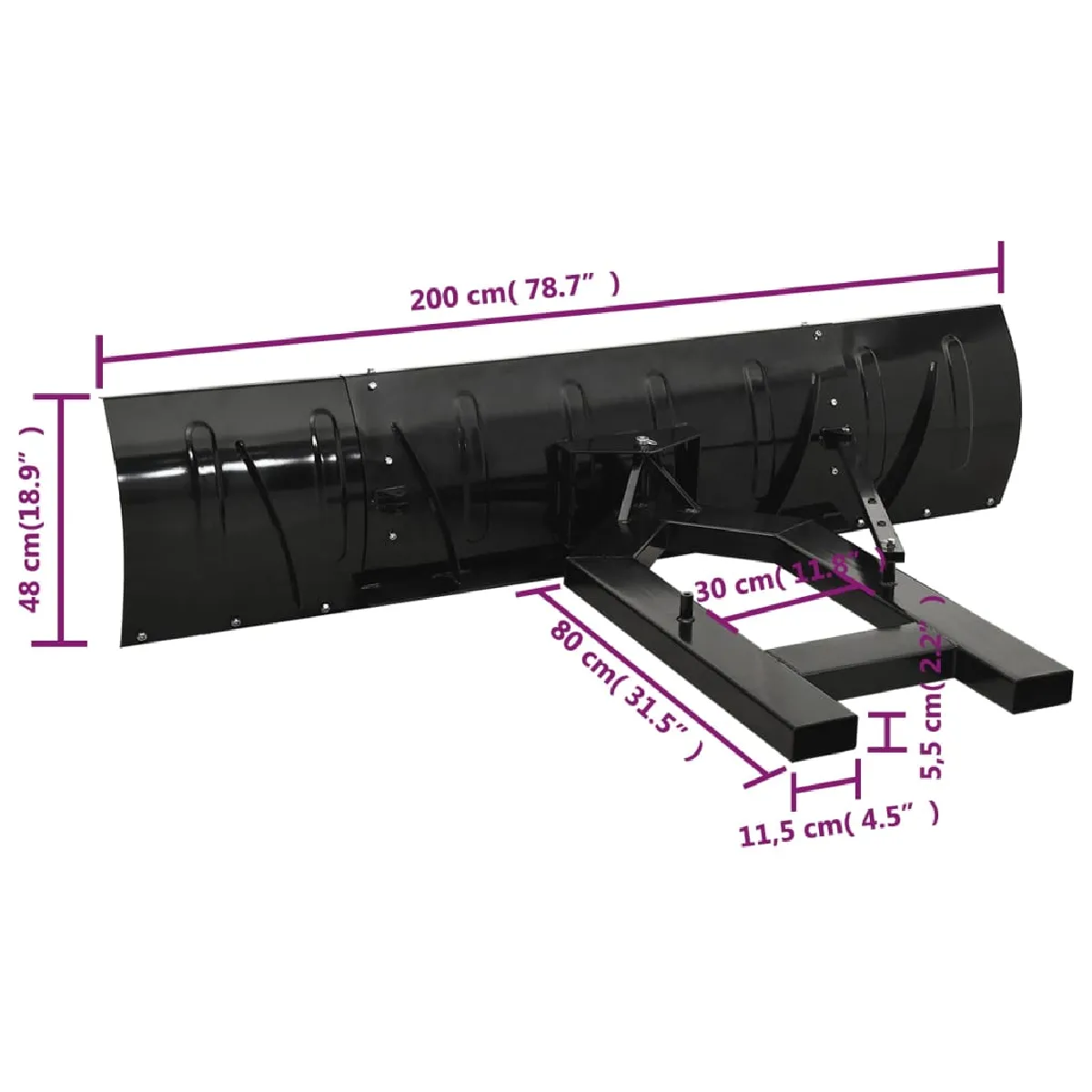 vidaXL Chasse-neige élévateur 200x48 cm