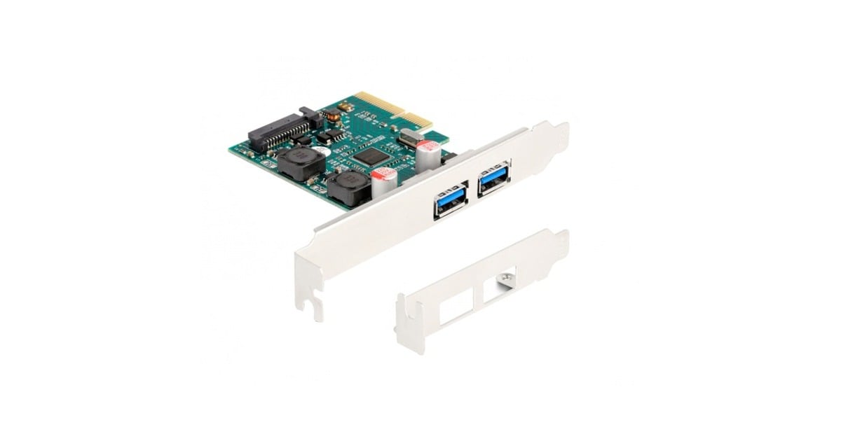 DeLOCKPCI Express x4 Card to 2 x external USB 10 Gbps Type-A female usb-controller  (Tweedekans)