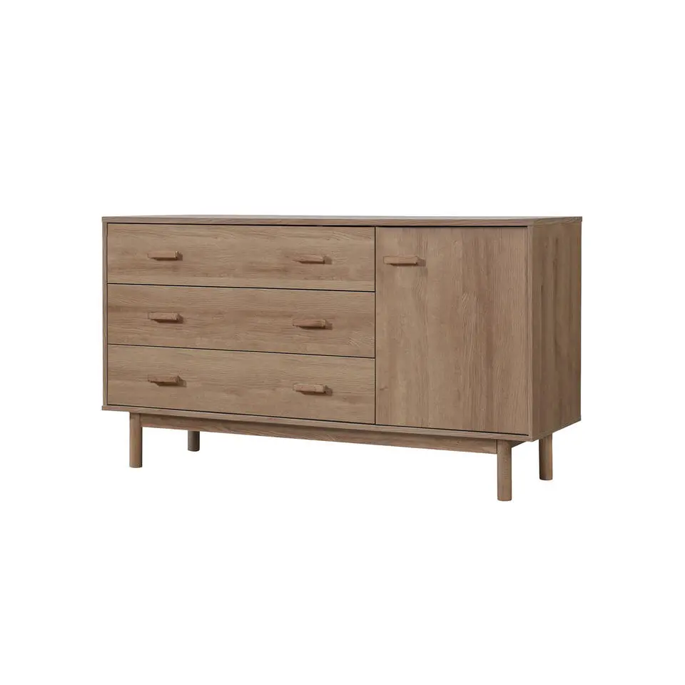 Melanie - Dressoir met 1 deur en 3 laden eiken