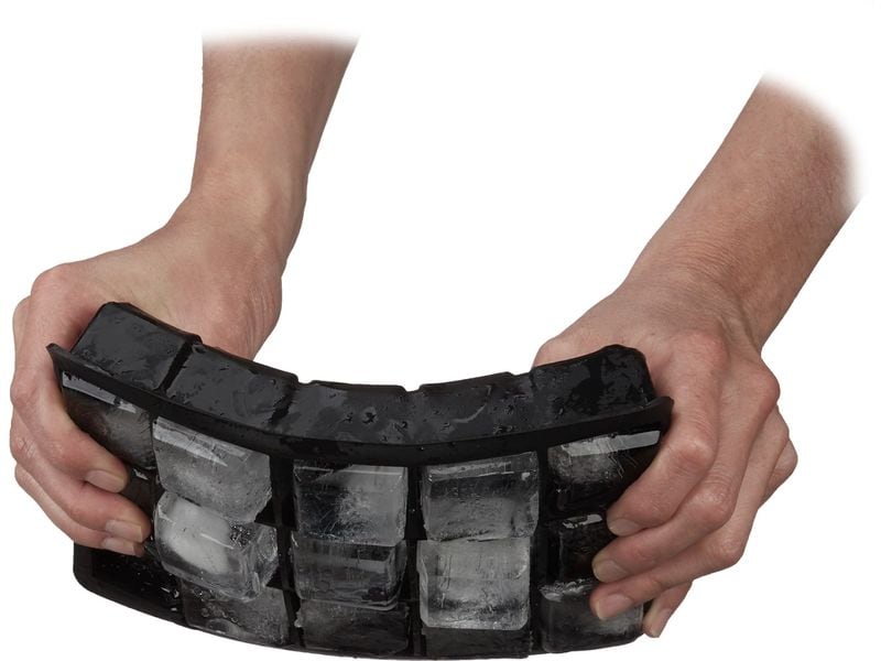 relaxdays Eiswürfelform 15 Stück, Schwarz Schwarze Eiswürfelform aus Silikon