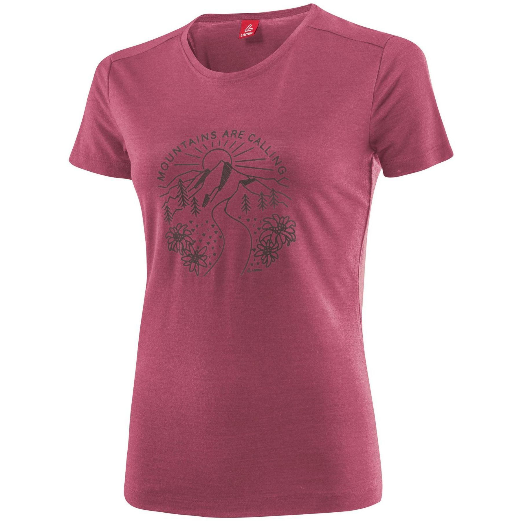 LöfflerW PRINTSHIRT MOUNTAINS MERINO-TENCEL (TM)