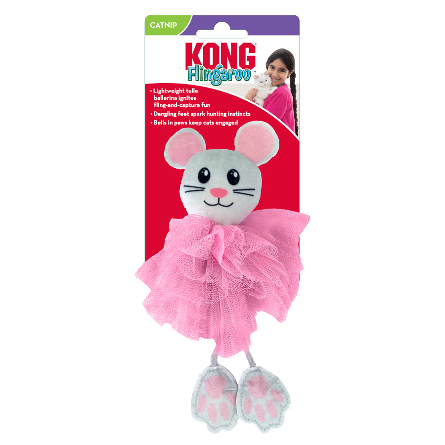 Brinquedo Kong Flingaroo Tutu Mouse com Sino para Gatos