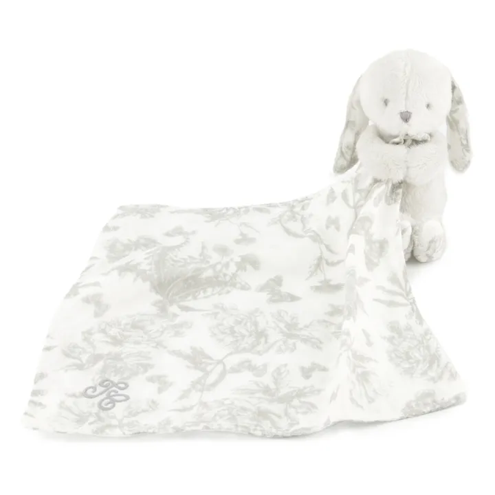 Tartine et Chocolat Doudou lange Augustin le lapin Toile de Jouy | Gris clair