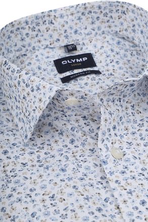 Olymp Luxor Overhemd Bloem Blauw 129674-00 kopen