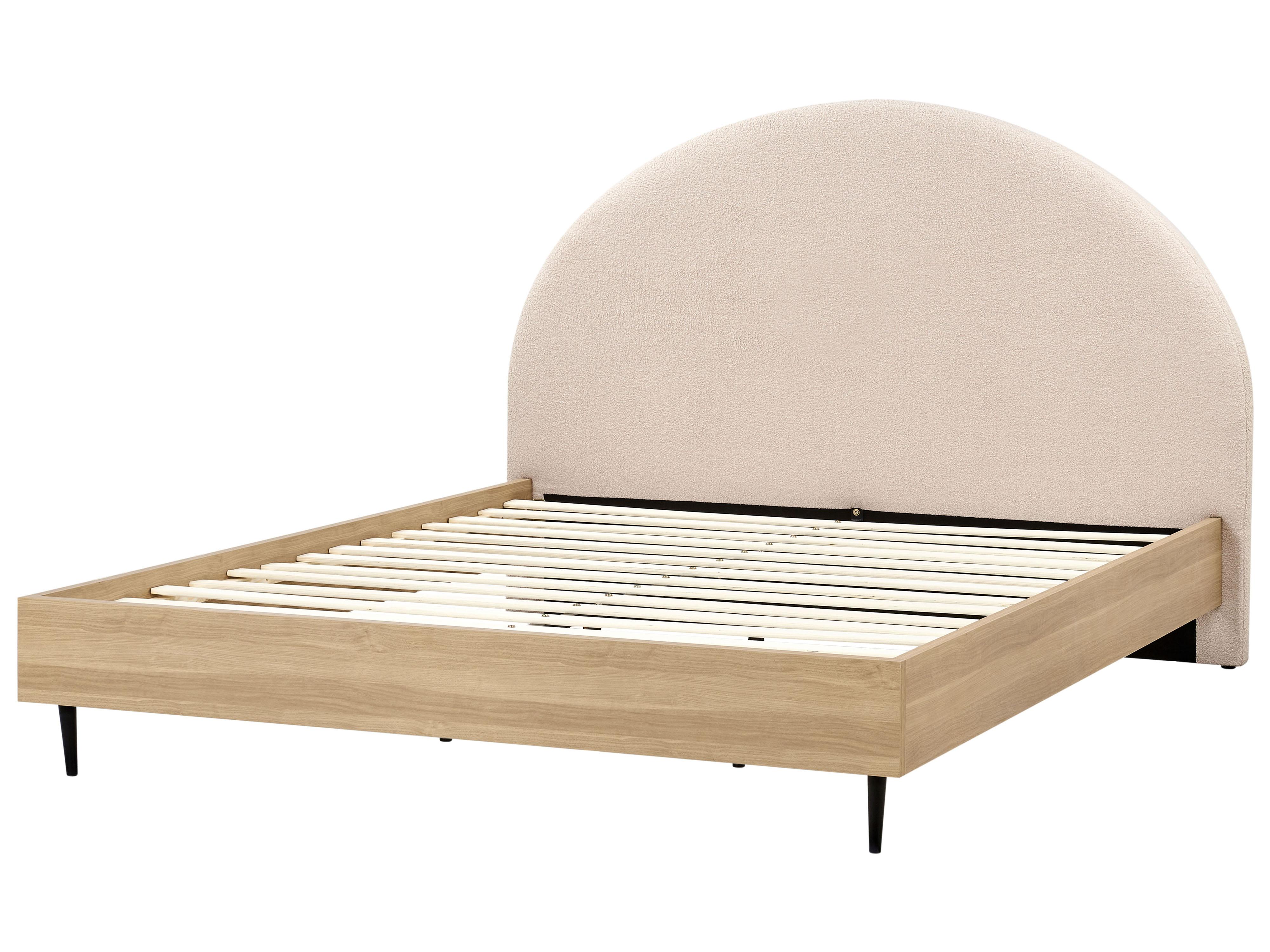 Bed Bouclé MILLAY 180 x 200 cm Beige