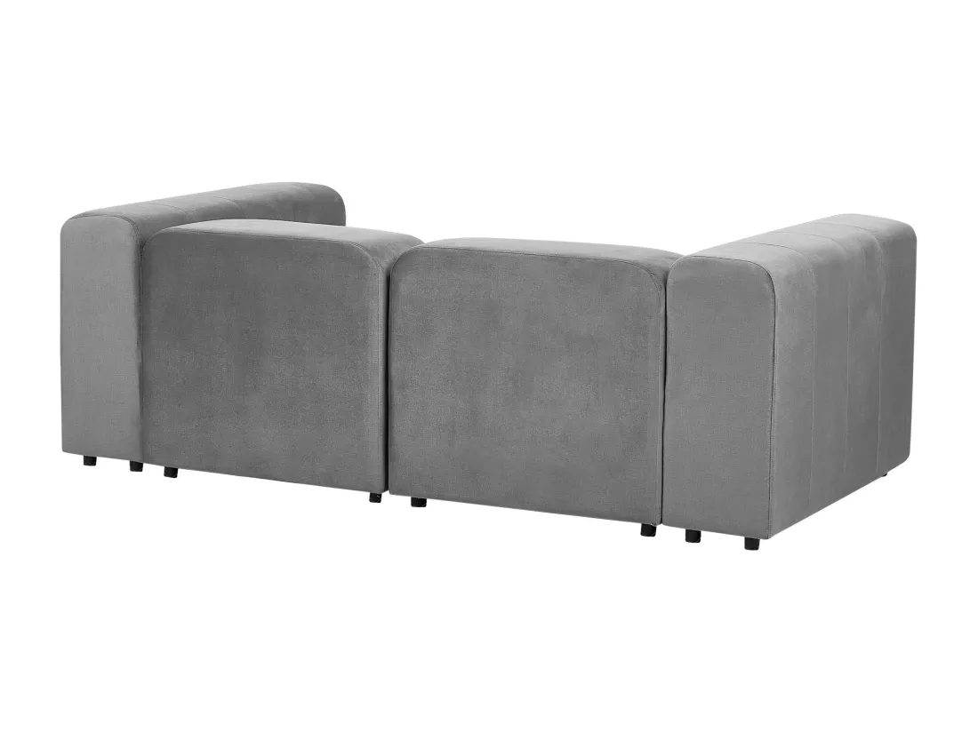 Canapé 2 places modulable en velours gris FALSTERBO