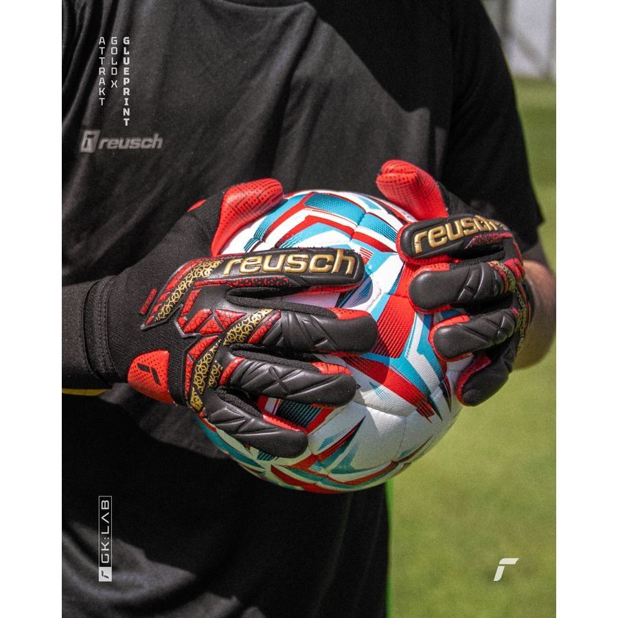 Reusch Gants de Gardien Attrakt Gold X GluePrint - Noir/Doré/Rouge