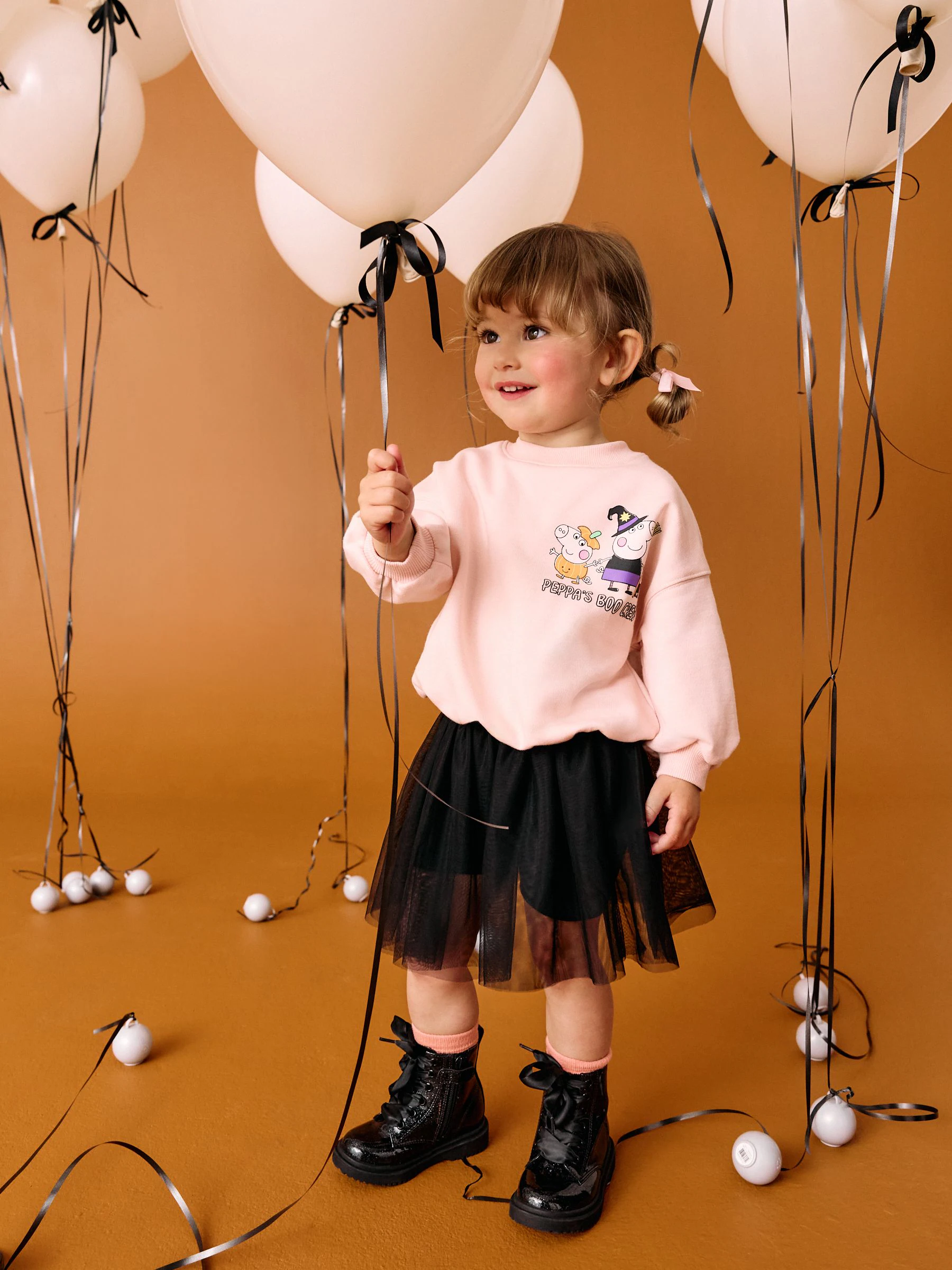 Roze Halloween - Peppa Pig-top en -tutu set (3mnd -7jr)