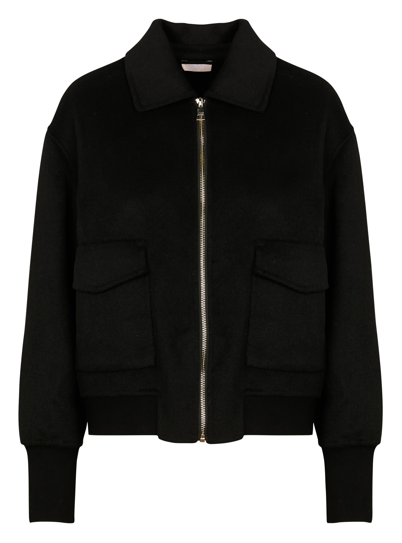 Veste courte oversize en laine mélangée | Noir