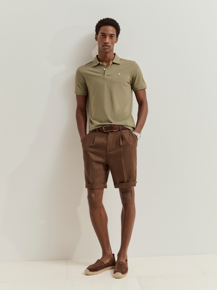Polo piqué slim fit garment dye
