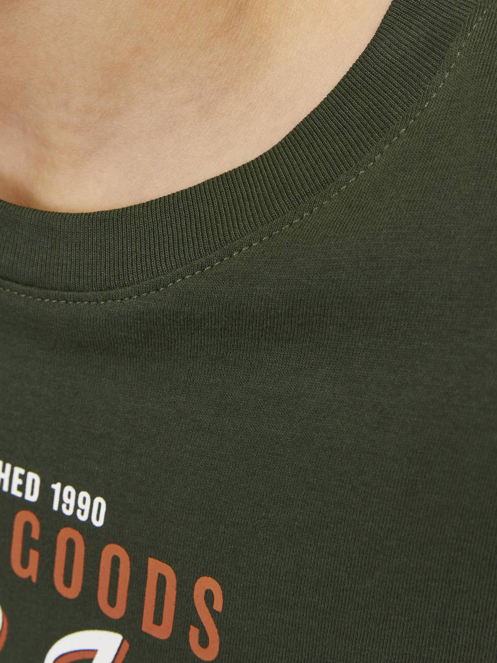 JACK & JONES T-shirt JJELOGO met logo warm donkergroen