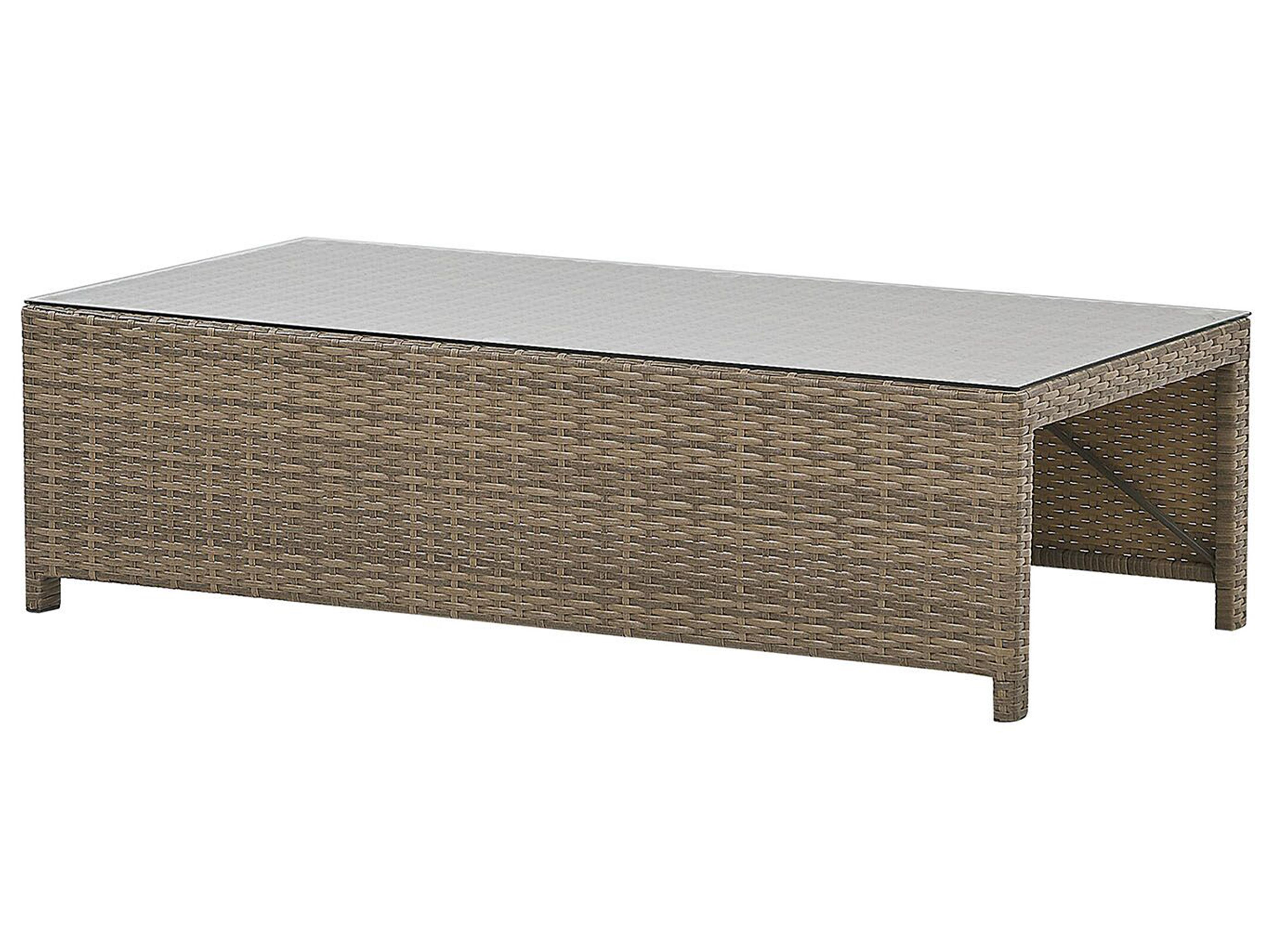 Loungeset met tafel 5-zits BELLUNO PE rotan Bruin