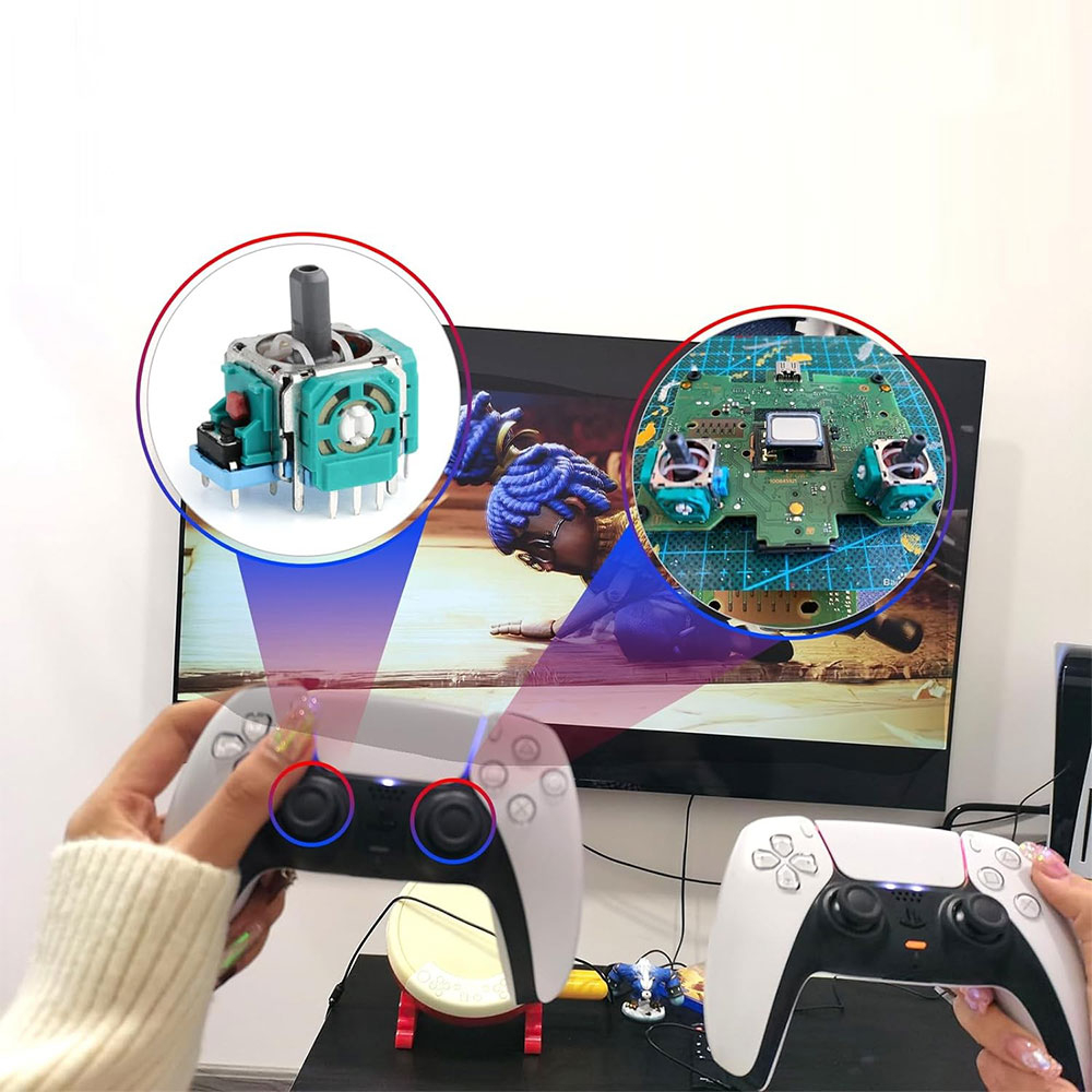 (8-tlg. Set) Sony Playstation PS5 Dual Sense Controller Reparatur Set   Joystick / Thumbstick Ersatz