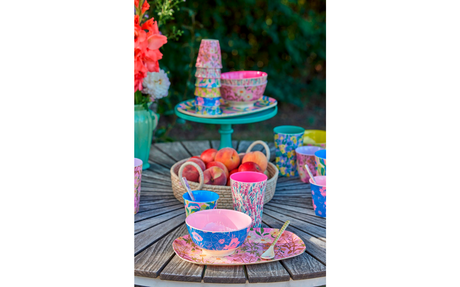 Rice rechteckiger Melaminteller mit Sunny Days Print