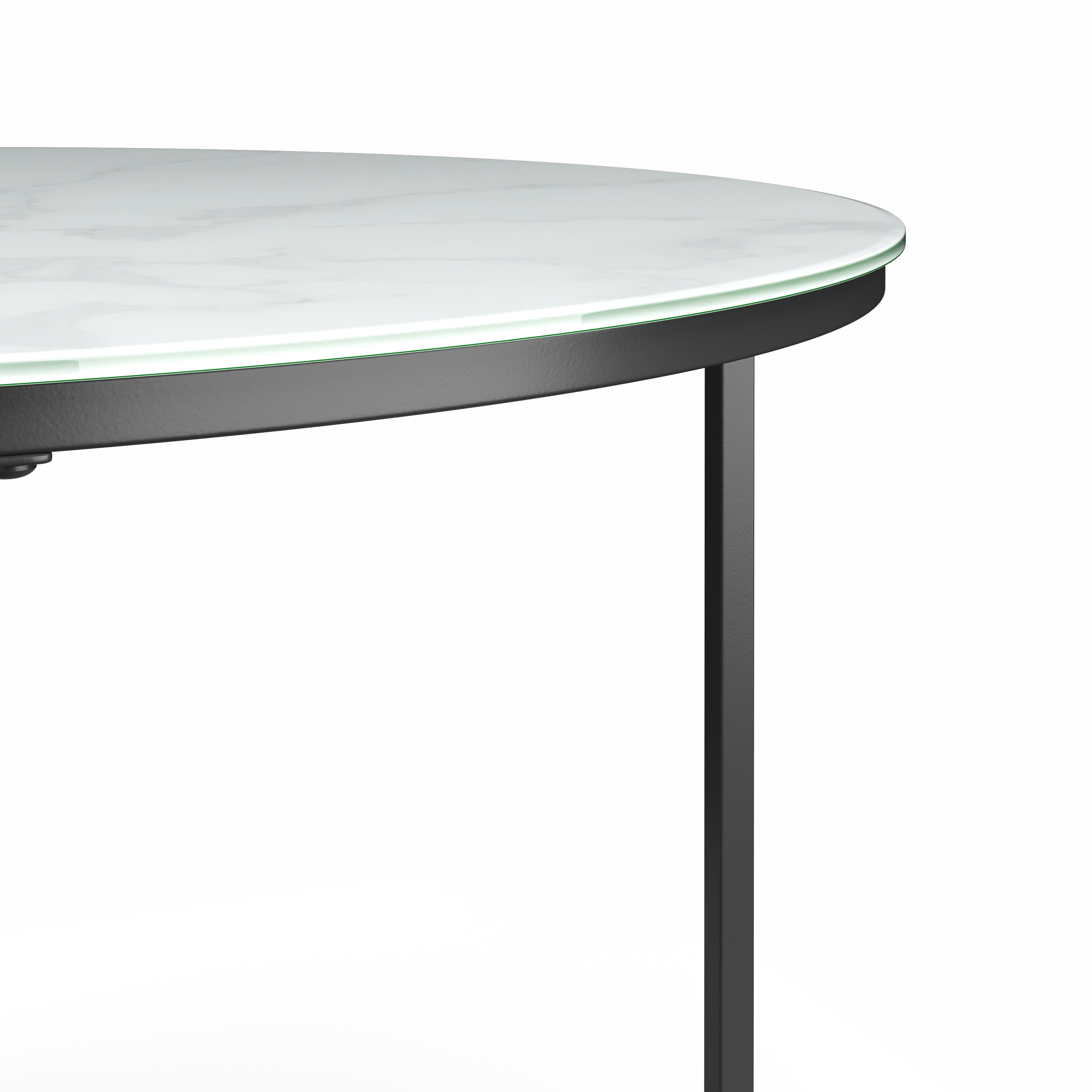 Beistelltisch Glas AMARA rund weiss/schwarz