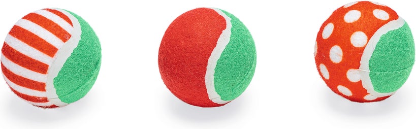 Beeztees tennisbal met kerstprint D 6,3 H 6,3 3 stuks