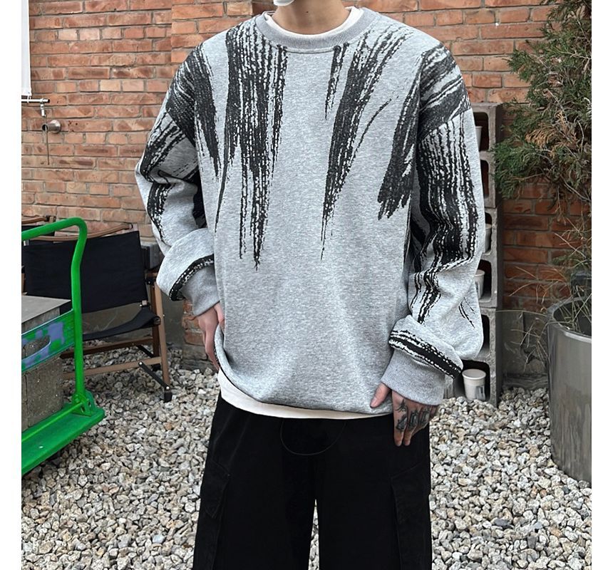 Omozando - Sweatshirt met ronde hals en print