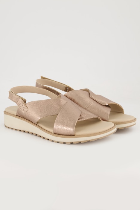 Leder-Sandaletten, Klettriegel, Weite G