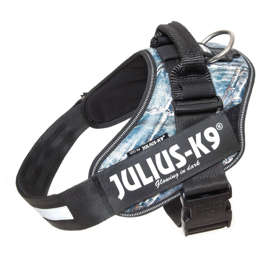 Coleira ergonômica para cães Julius K9, cor jeans
