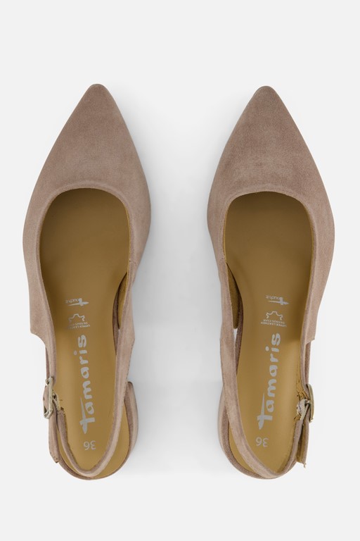 Tamaris Slingback Pumps taupe Leer