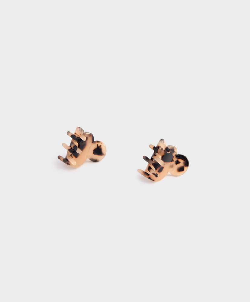 2 presilhas de cabelo com efeito de casco de tartaruga