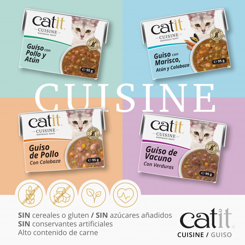 Catit Cuisine Ensopado para Gatos, Frango com Abóbora - 95g