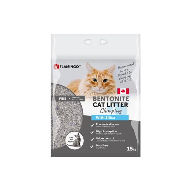 Litière bentonite pour chats Flamingo 15 kg